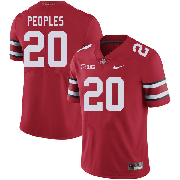 Men #20 James Peoples Ohio State Buckeyes College Football Jerseys Stitched-Red